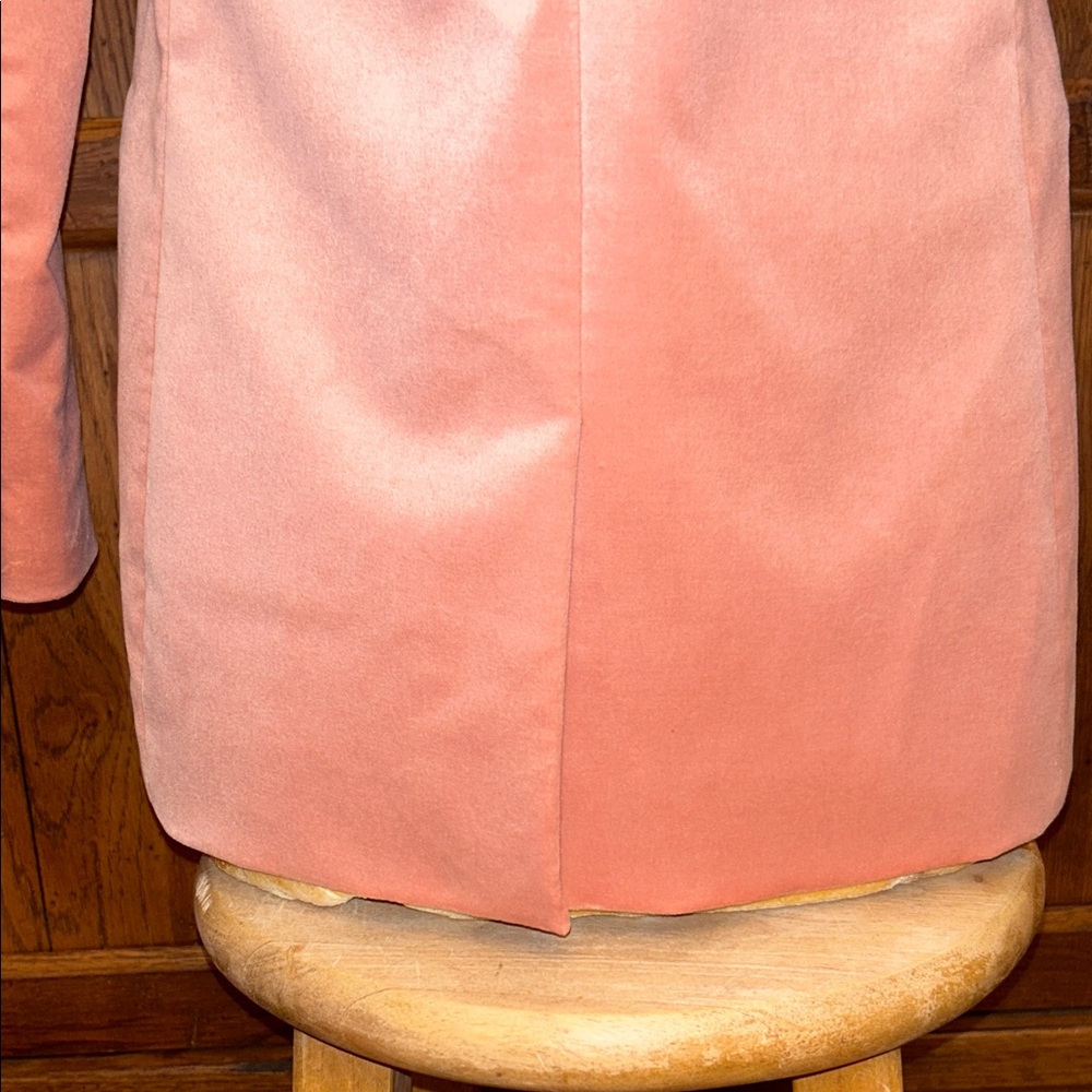 J. Crew⭐️NWT Peachy-Pink Velvet BLAZER Jacket One-Button Women’s Size 2P⭐️NEW! - Picture 6 of 16